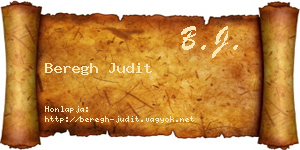 Beregh Judit névjegykártya